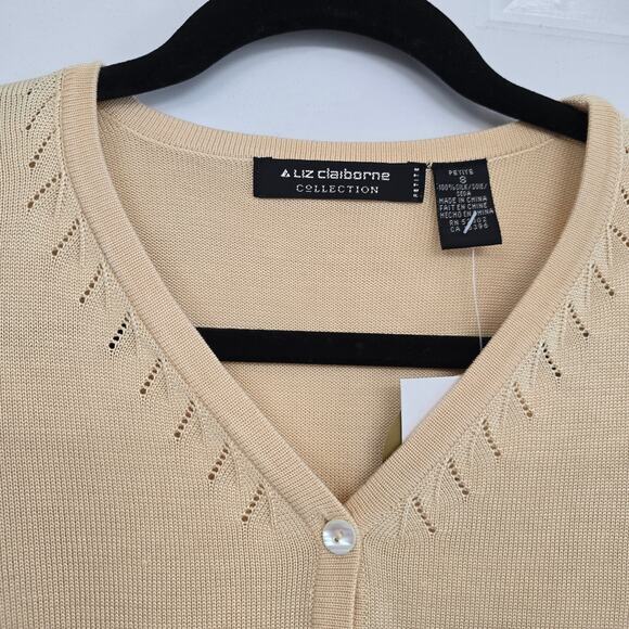 NWT Women's  100% Silk Cardigan S Butter Yellow Layering Minimalist Quiet luxury - Picture 3 of 8